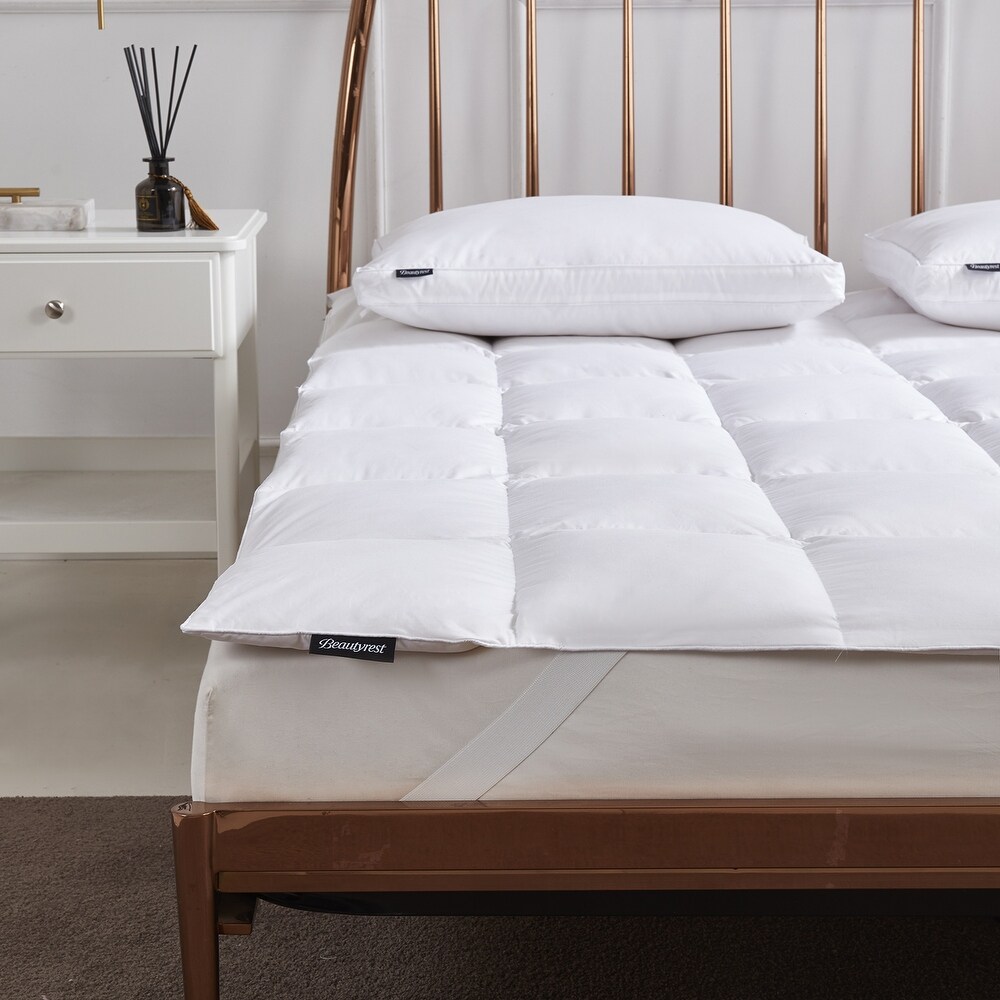 Beautyrest Tencel White Feather   Down Fiber Mattress Topper