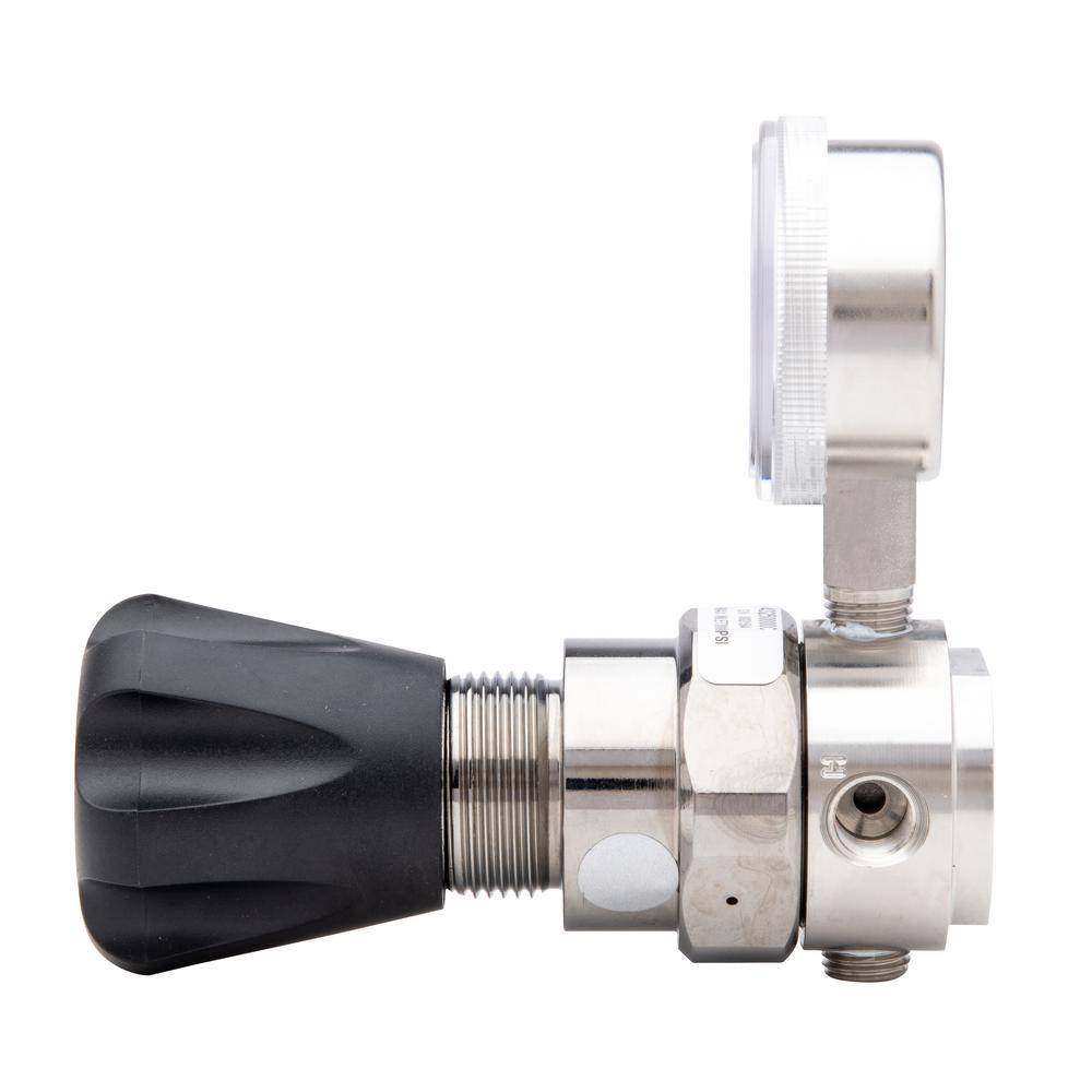 Harris High-Purity Stainless Steel Nitrogen Helium Argon Carbon Dioxide Hydrogen Oxygen Regulator 0-250 PSIG 14in. FNPT 743250000C