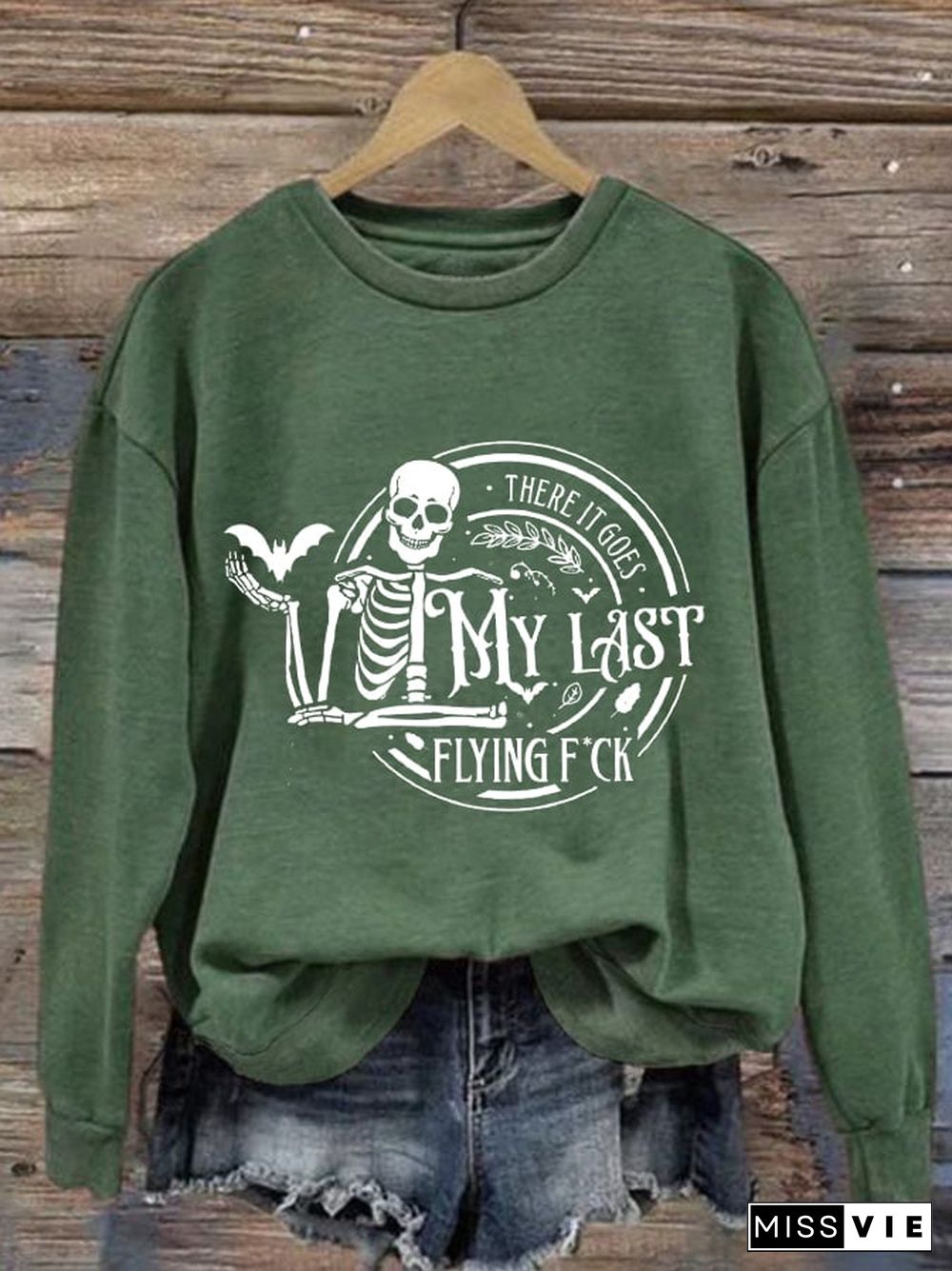 Women's Funny Halloween There It Goes, My Last Flying F*ck Casual Sweatshirt