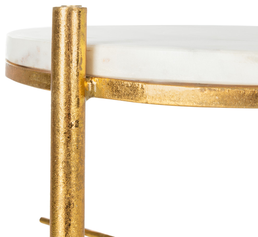 Studio Seven Jenesis Round Accent Table  White/Gold   Contemporary   Side Tables And End Tables   by Decor Savings  Houzz