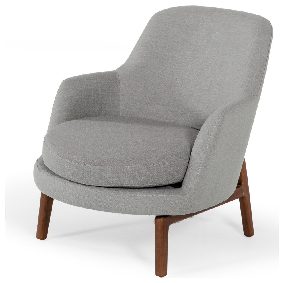 Modrest Metzler Mid Century Grey Fabric Accent Chair   Midcentury   Armchairs And Accent Chairs   by Vig Furniture Inc.  Houzz