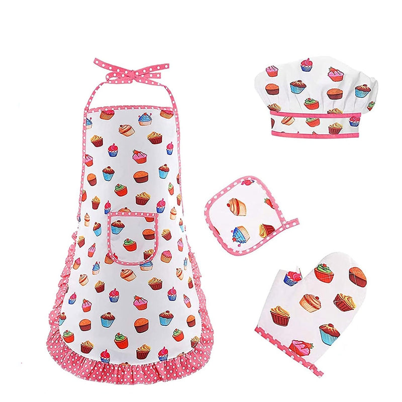 HEQU Children'S Cooking Baking Set Kitchen Toy Set Accessories Apron With Chef Hat Oven GlovesChildren'S Kitchen Gift