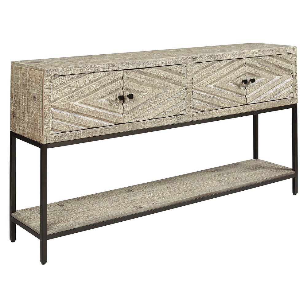 Roanley Distressed White Console Sofa Table