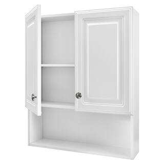 Glacier Bay 23-18 in. W x 27-78 in. H Framed Surface-Mount Bathroom Medicine Cabinet in White 45396