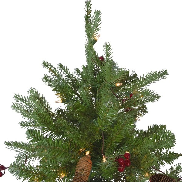 7.5' PreLit Mixed Winter Berry Pine Artificial Christmas Tree