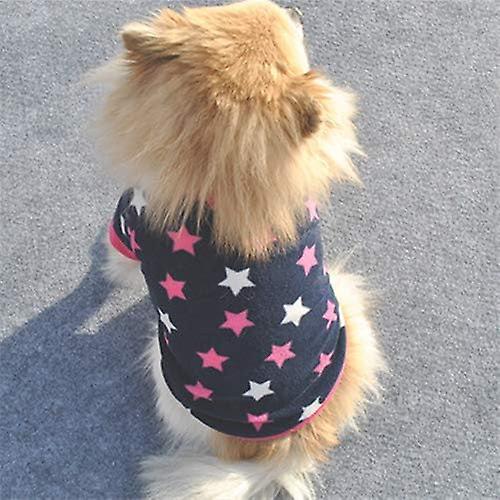 Warm Dog Sweater， Soft Fleece Puppy Clothes Doggie Shirt Winter Outfits Sweatshirt For Small Pets Dog Cat Chihuahua Teddy Pup Yorkshire (m， Stars)