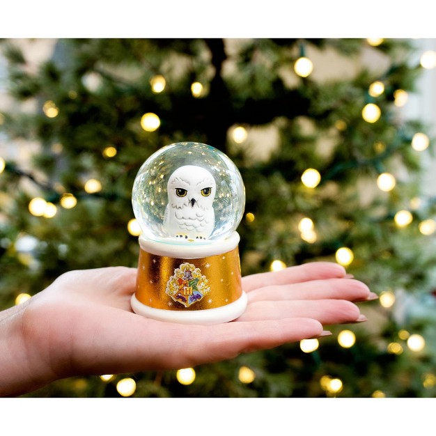 Silver Buffalo Harry Potter Hedwig Owl Light up Mini Snow Globe 3 Inches Tall