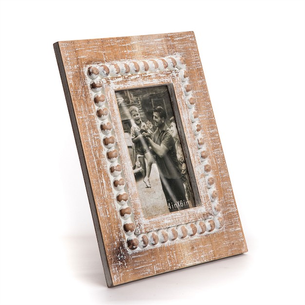 Natural Wood 4 X 6 Inch Whitewash Decorative Wood Picture Frame Foreside Home amp Garden