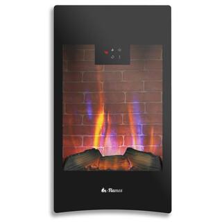 TURBRO In Flames 28 in. 4780 BTU Vertical Fireplace Convective Electric Wall Mounted Heater with 7 Flame Effects INF28-WU