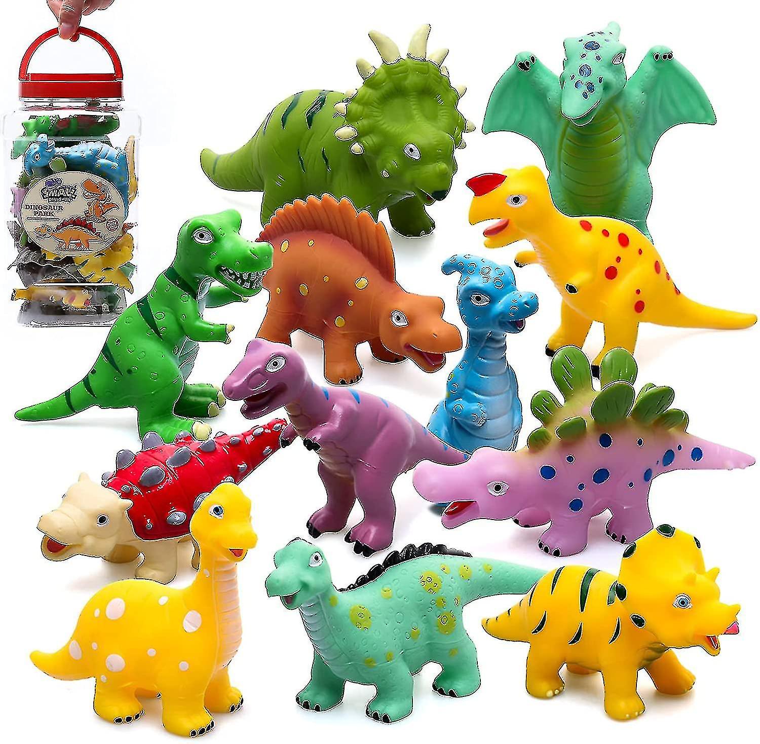 Baby Dinosaur Bath Toys For Toddlers 1-3 Years Old， 12 Pieces Mold Free Kids Tub Pool Toys For Babies 6-12 Months