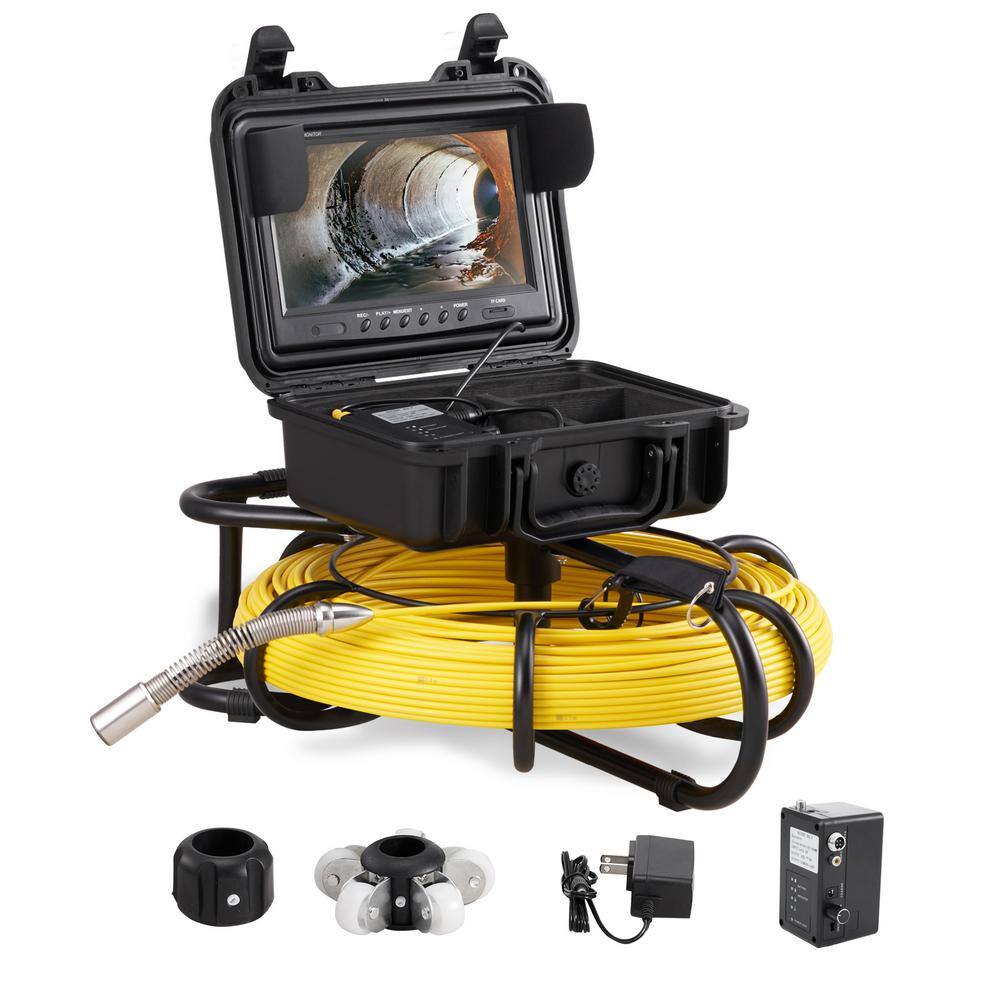 VEVOR Sewer Pipe Camera 9 in. Screen Pipeline Inspection Camera 300 ft. Snake Cable 720p with DVR Function for Duct Drain Pipe JLKXSGDNK99158A0GV1