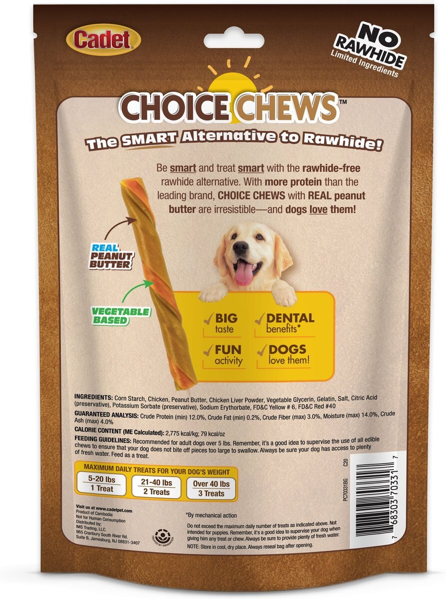 Cadet Choice Chews Peanut Butter Flavor Dog Treats