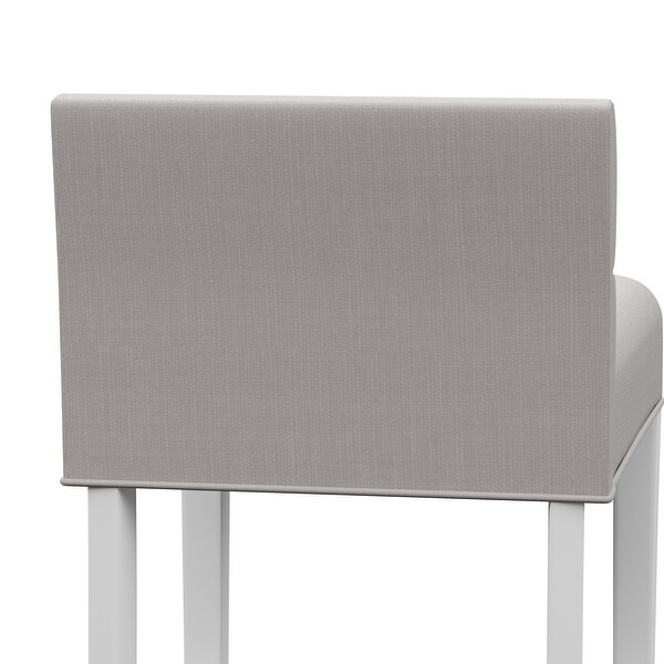 Desco Wood Upholstered Stool， White