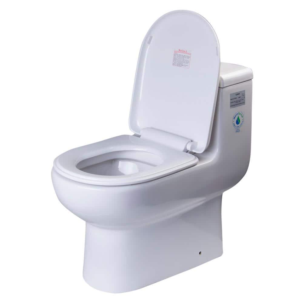 EAGO 1Piece 08128 GPF Dual Flush Elongated Toilet in White