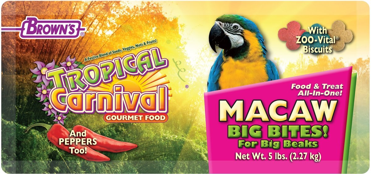 Brown's Tropical Carnival Big Bites with ZOO-Vital Biscuits Macaw Food