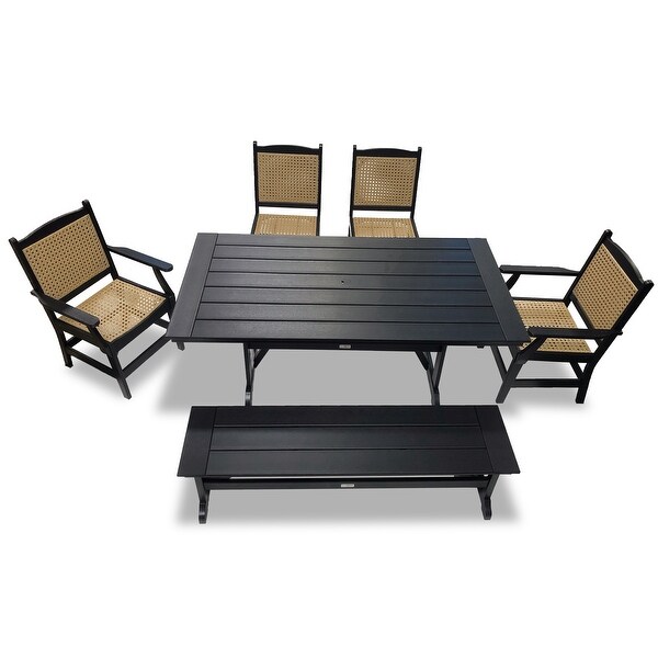 LuXeo Tuscany Woven Rattan Dining 6Piece Set