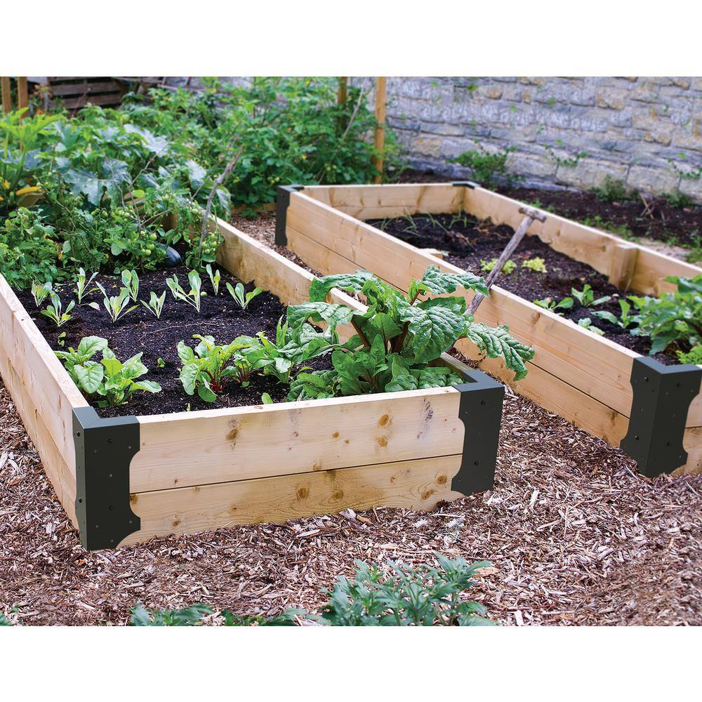 Panacea Raised Bed Black Metal Corner Brackets to Build your Own Raised Bed (Set of 4) 89584