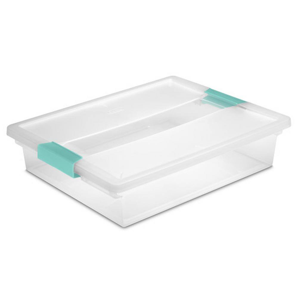 Sterilite Large File Clip Box Clear Storage Containers with Lid (6 Pack) 19638606 6 X 19638606