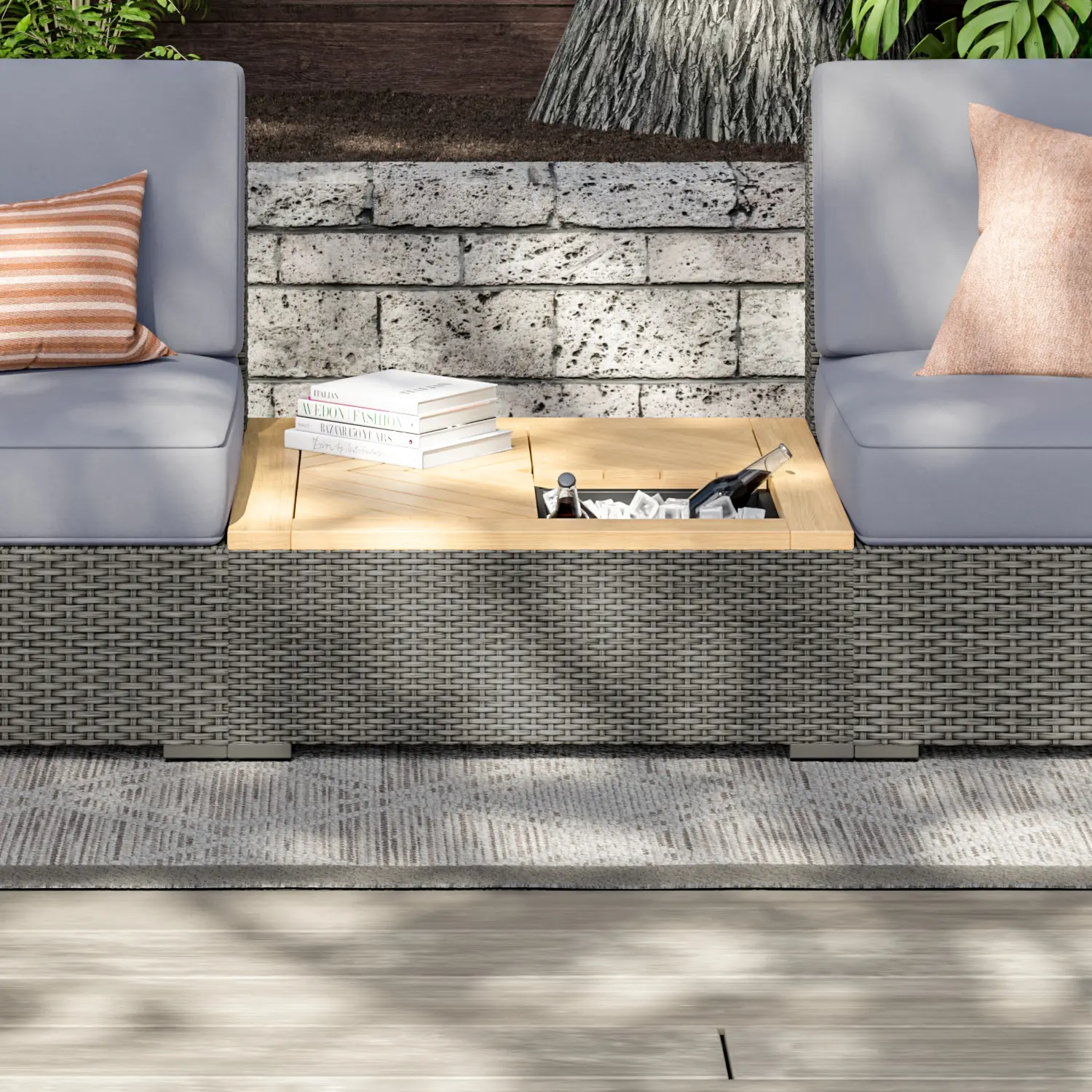 Boca Raton Brown Outdoor Coffee Table