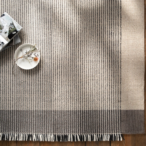 Reliance Border Wool Grey Rug