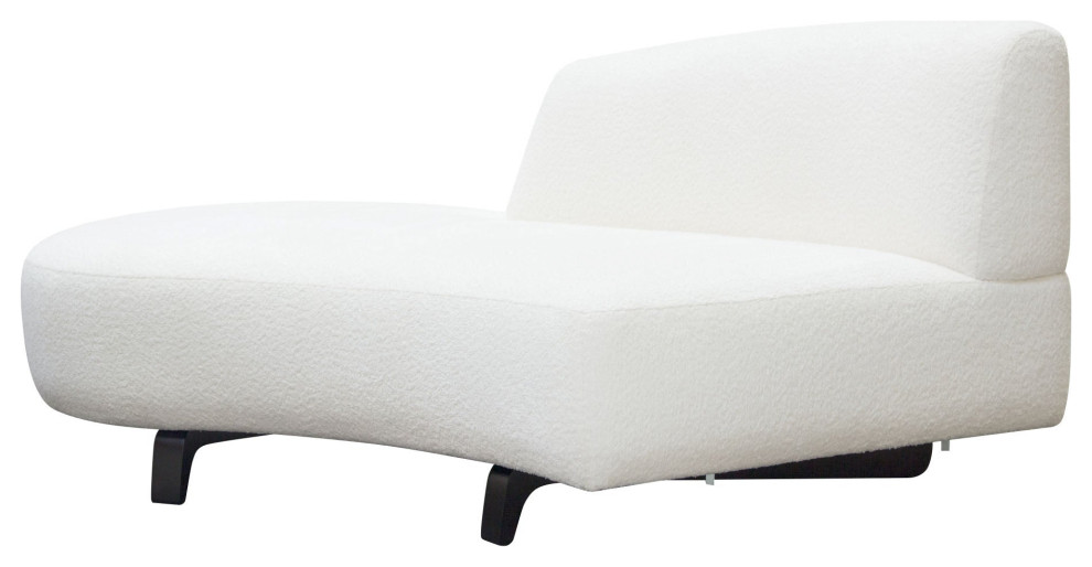 Vesper Curved Armless Left Chaise  White   Transitional   Indoor Chaise Lounge Chairs   by AMOC  Houzz