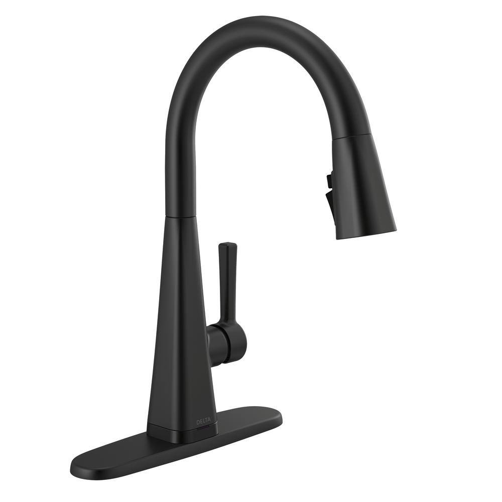 Delta Lenta Touch Single-Handle Pull-Down Sprayer Kitchen Faucet with ShieldSpray Technology in Matte Black 19802TZ-BL-DST