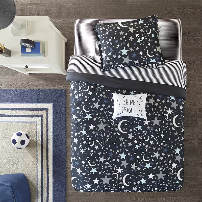 Mi Zone Kids Shooting Star Space Comforter Set with Sheets and Throw Pillow