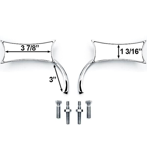 Chrome Twisted Motorcycle Mirrors Bolt Adapters Compatible with Harley Davidson Softail FXSTI Custom