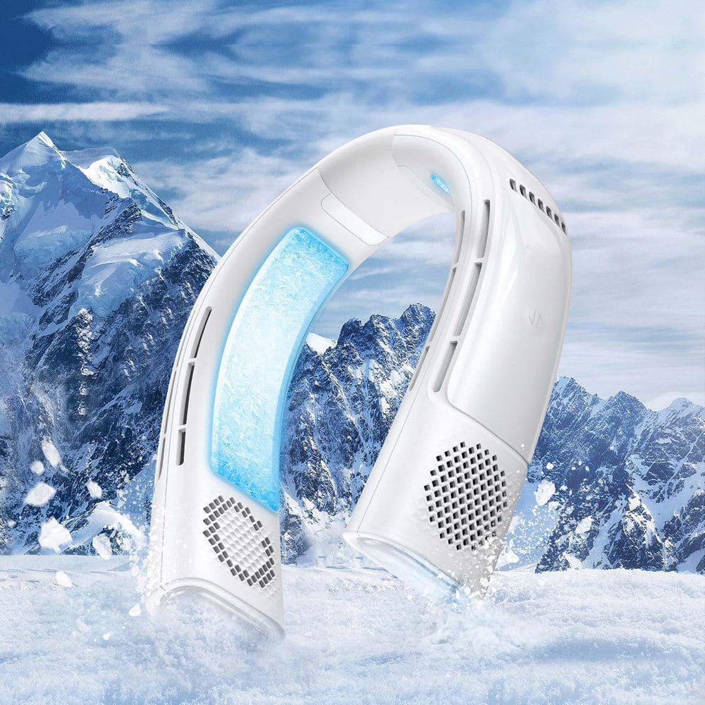 TORRAS Coolify 2 Bladeless 15 in Wearable Neck Air Conditioner and Heater Personal Fan 3 Speeds Arctic White 5000 mAh