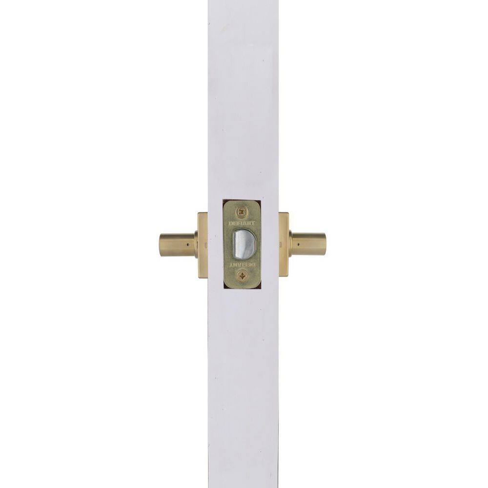 Defiant Tonebridge Satin Brass HallCloset Door Lever with Square Rose 32LS3XM03A