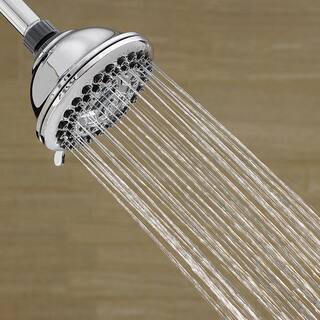 Waterpik 9-Spray 4.5 in. Single Wall Mount 1.8 GPM Fixed Shower Head in Chrome YAT-933E