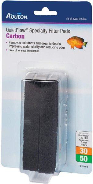 Aqueon QuietFlow 30/50 Carbon Reducing Specialty Aquarium Filter Pads