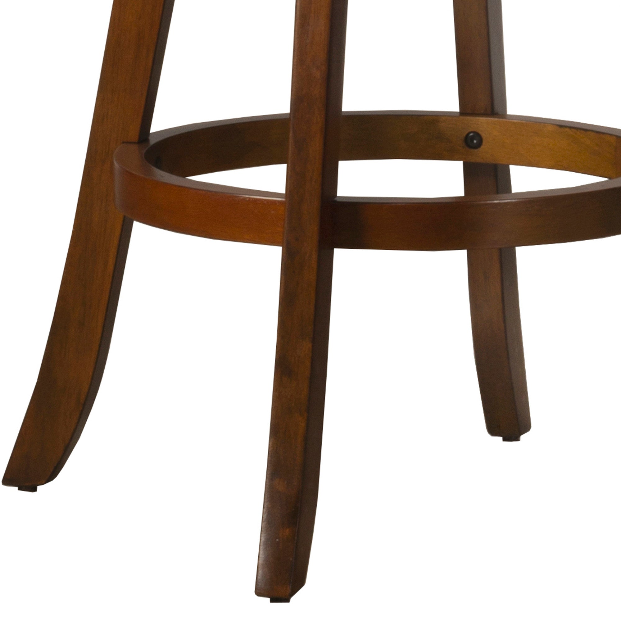 Hillsdale Furniture Dennery Wood Bar Height Swivel Stool， Cherry with Brown Vinyl