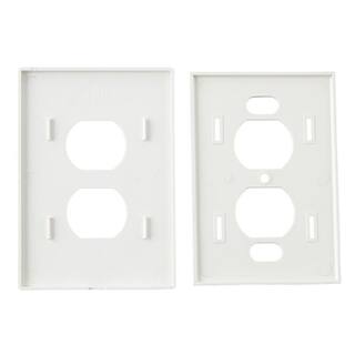 Hampton Bay Maple Hill 1-Gang White Screwless Duplex Outlet Plastic Wall Plate (1-Pack) 838844