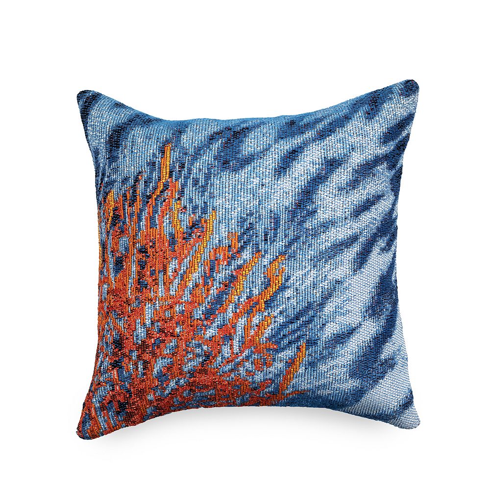 Liora Manne Marina Coral Indoor Outdoor Throw Pillow