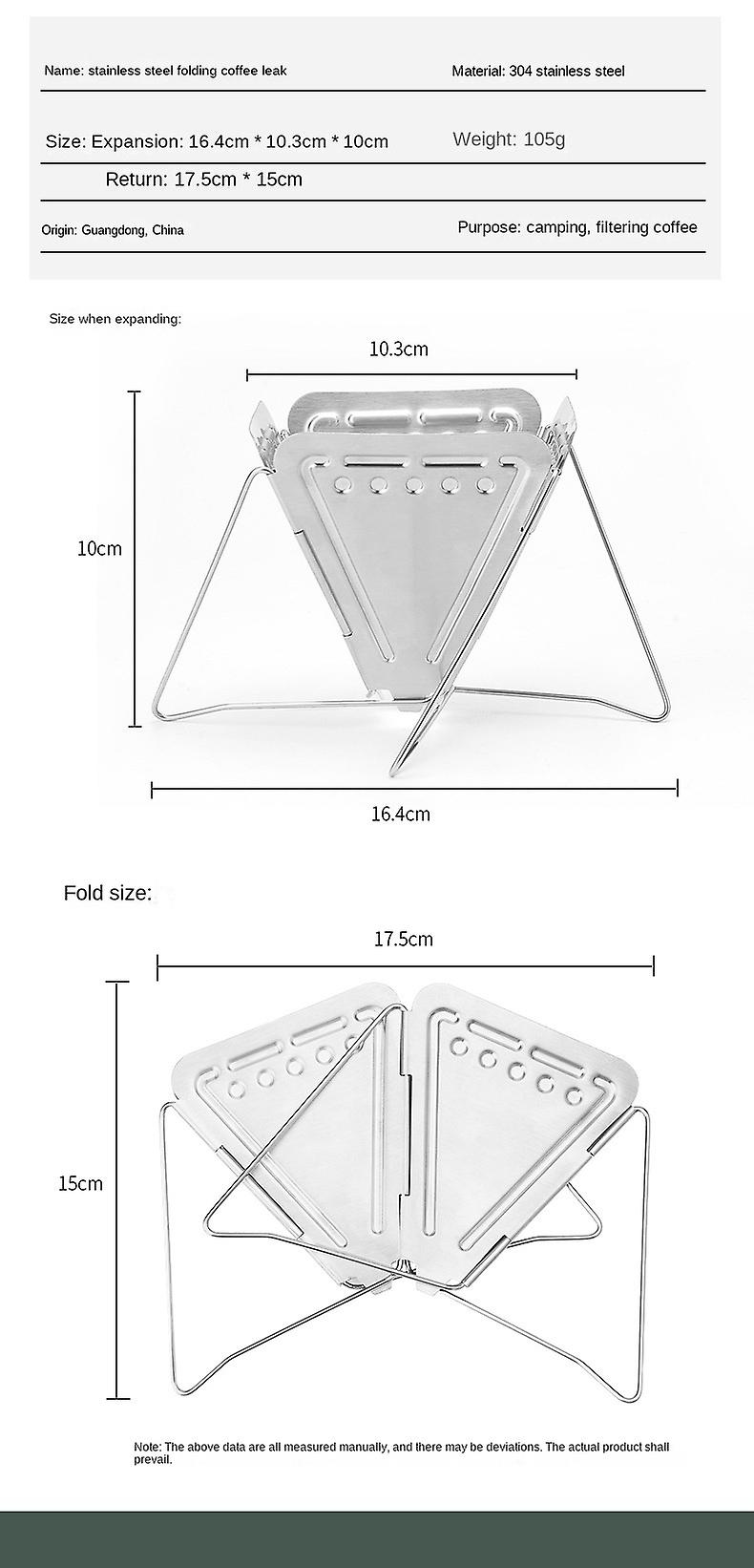 Foldable Coffee Drip Holder Stainless Steel Filter Cup Portable Funnel Coffee Grounds Filter Outdoor Camping Supplies