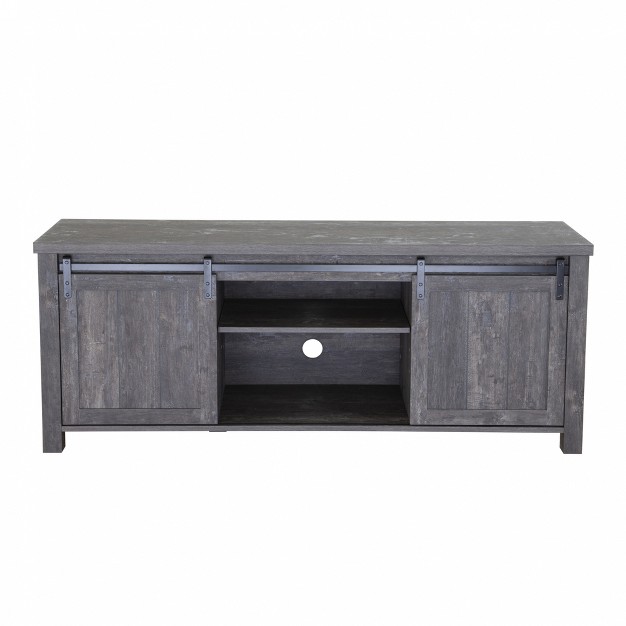 Fc Design 58 quot w Farmhouse Sliding Barn Door Tv Stand For Tvs Up To 65 Inches