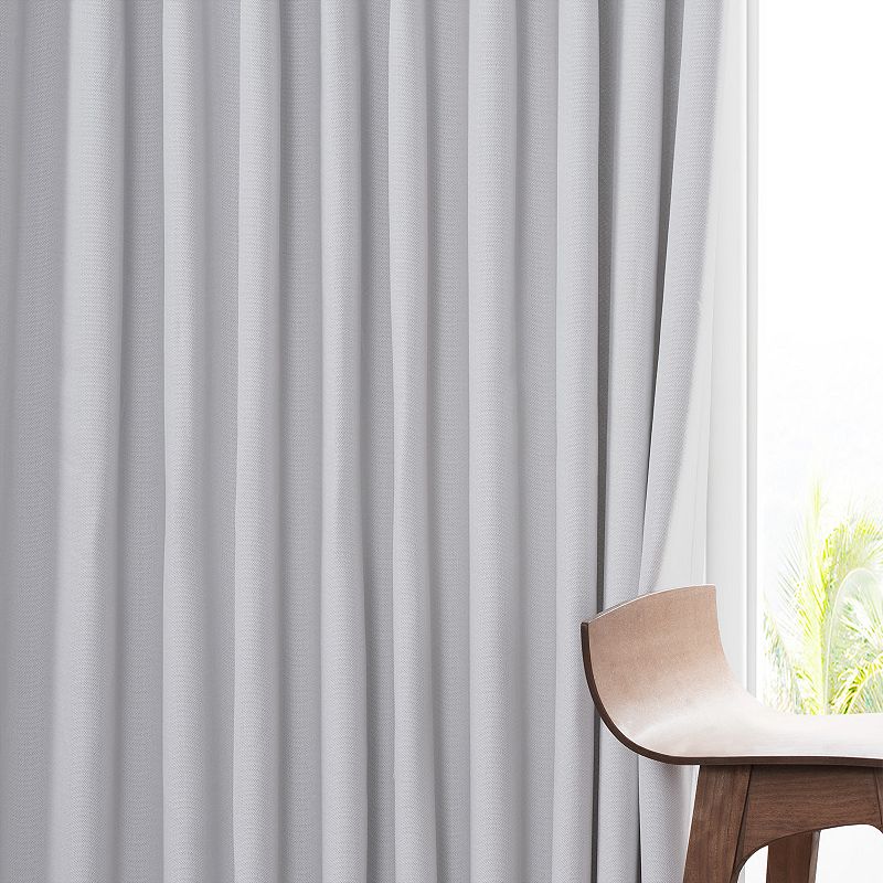 EFF Faux Linen Extra Wide Blackout Window Curtain