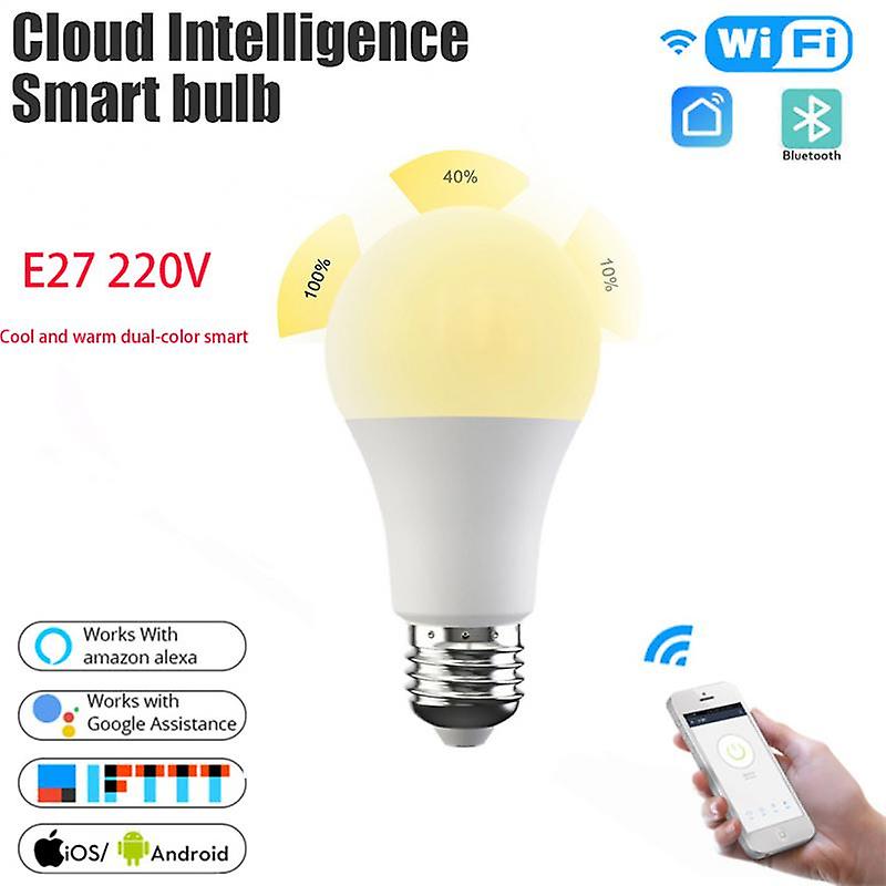 15w Wifi Smart Light Bulb B22 E27 Led Lamp Work With Alexa/google Home Ac220v/110v White Dimmable Timer Function Bulb Smart Home