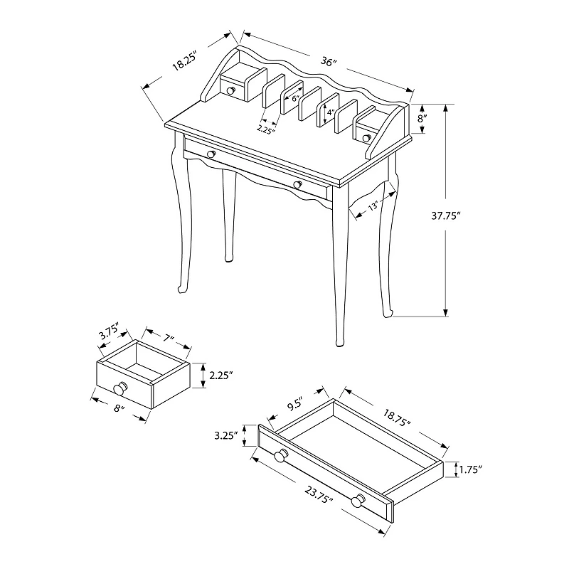 Monarch Dark Cherry Finish Computer Desk