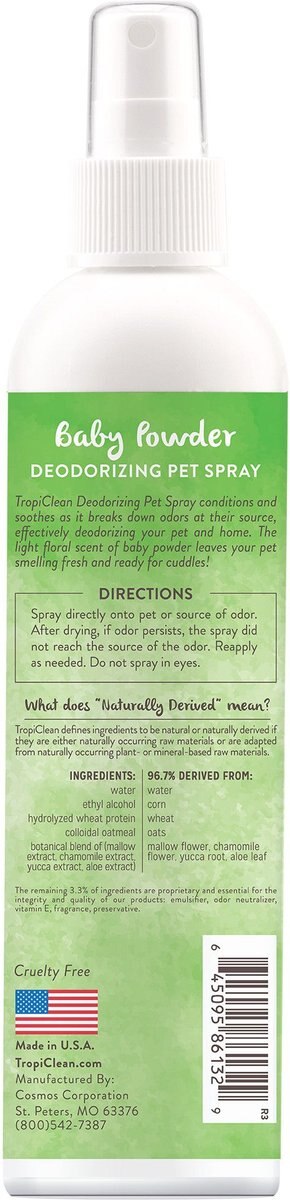 TropiClean Baby Powder Deodorizing Dog and Cat Spray