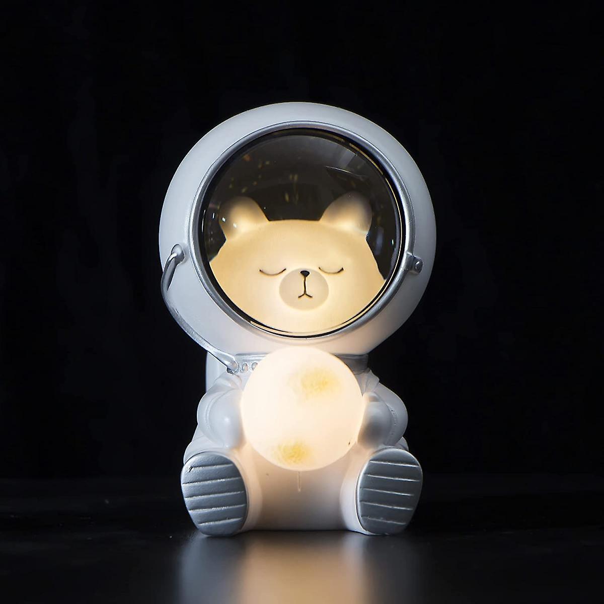 Cute Spaceman Led Night Light Nursery Astronaut Moon Lamps Galaxy Guardian Desktop Decoration Light Birthday Gift (space Bear)