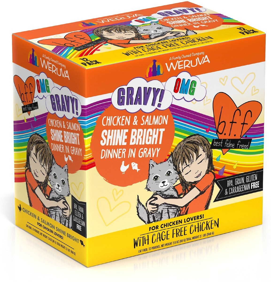 BFF OMG Shine Bright! Chicken and Salmon in Gravy Wet Cat Food Pouches