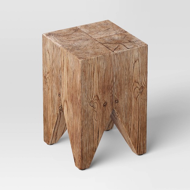 Faux Wood Block Accent Table