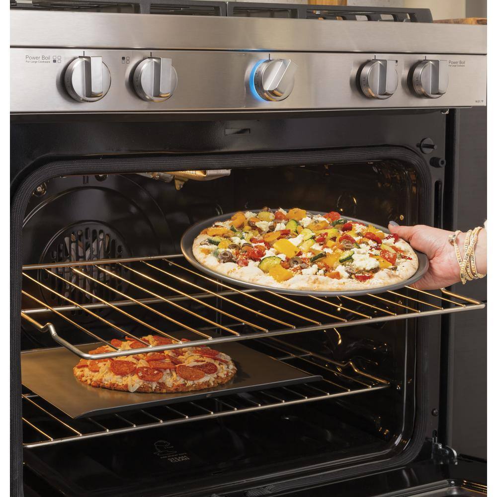 Haier 5.7 cu. ft. Smart Slide in Electric Range with Self Cleaning Convection Oven in Stainless Steel QSS740RNSS