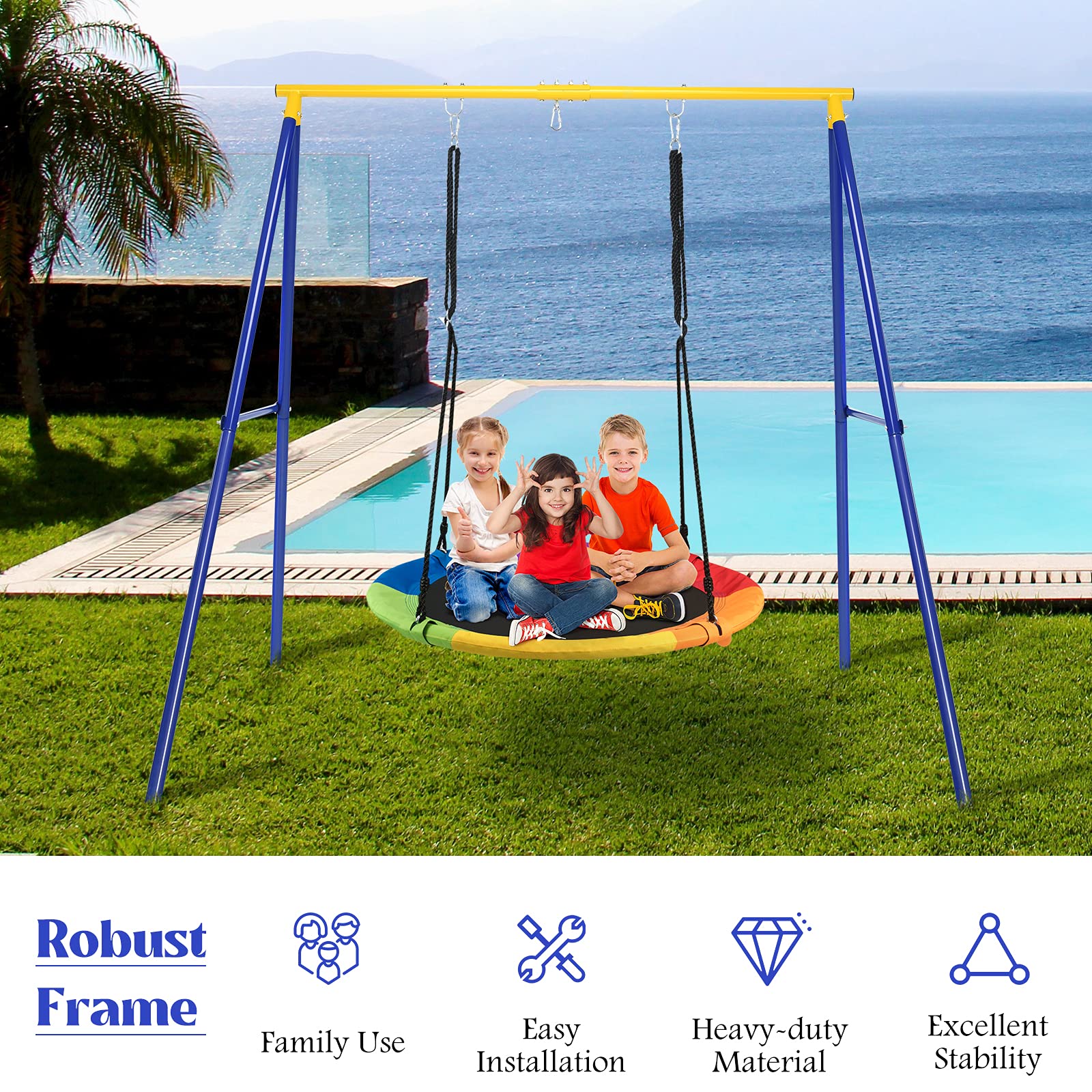 550lbs Metal Swing Stand Full Steel Swing Frame