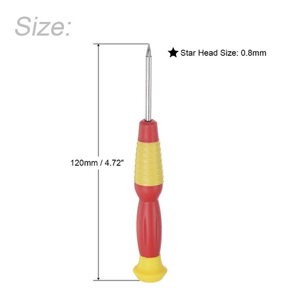 0.8mm Star Head Screwdriver for Watch Eyeglasses Electronics Repair， 2 Pcs - Yellow， Red - - 37422361