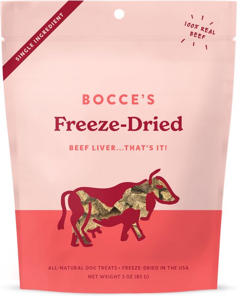 Bocce's Bakery Beef Liver Freeze-Dried Treats， 3-oz bag