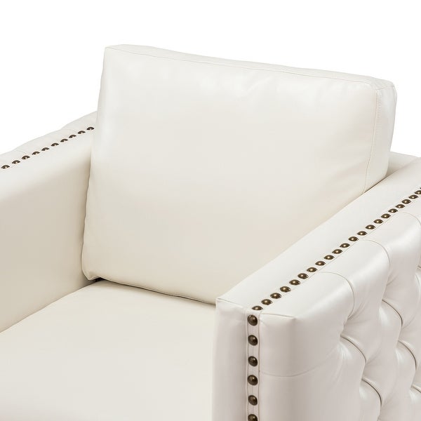 Pr Comfy Nailhead Trim with Tufted Arms Club Chair Set of 2 by HULALA HOME