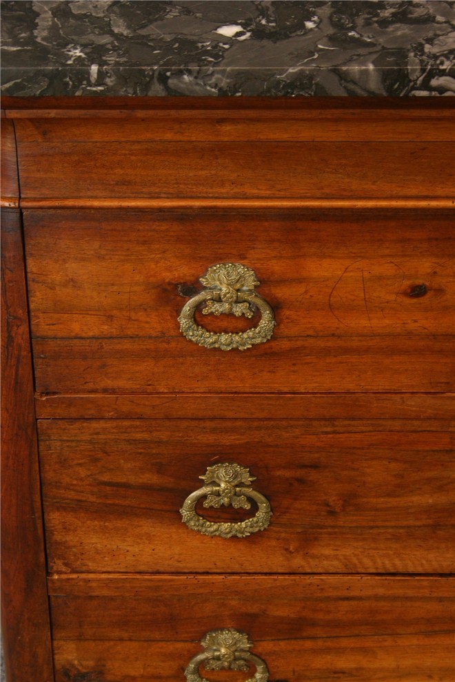 Consigned 1800 Antique Chest of Drawers Directoire Style Walnut  3Drawer   Traditional   Accent Chests And Cabinets   by EuroLuxHome  Houzz